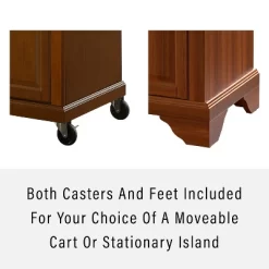 Lafayette Wood Top Full Size Kitchen Island/Cart Cherry/Natural - Crosley -Cozy Living Deals Store GUEST b517e080 b205 46b1 9a7d b8a75cd0999f