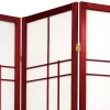 4 Ft. Tall Eudes Shoji Screen - Rosewood (4 Panels)