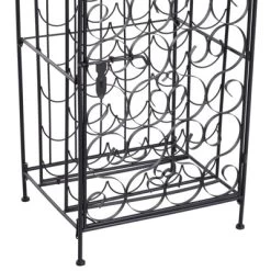 HOMCOM 35 Bottle Wrought Iron Wine Rack Cabinet With Lock, Black -Cozy Living Deals Store GUEST b59a39fb 36e0 456d a289 8008718ae8ec