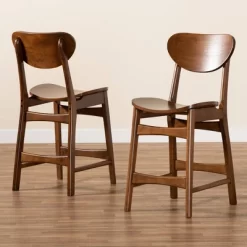 2pc Katya Wood Counter Height Barstool Set Brown - Baxton Studio -Cozy Living Deals Store GUEST b5b9b4a6 9a6b 431e 81ee cfbef4aacc62