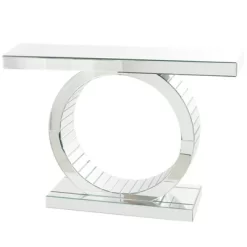 Glam Glass Console Table Silver - Olivia & May