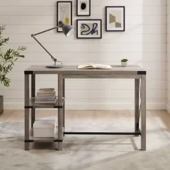 Rustic Farmhouse Metal X Kitchen Island With Shelves - Saracina Home -Cozy Living Deals Store GUEST b5e786f1 c4b2 4d37 9c4f 7a49ef4549cc