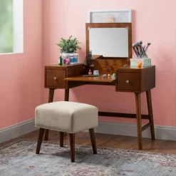 Viola Vanity Set Brown - Linon -Cozy Living Deals Store GUEST b622cbd8 3f78 4691 b4d0 a42259a95d9b