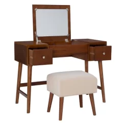 Viola Vanity Set Brown - Linon -Cozy Living Deals Store GUEST b639e76e 5c28 431b 9c4c 7bc1311d9d3d