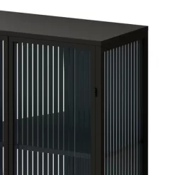 61.61" High Contemporary Glass Door Cabinet With Two Levels Of Storage, Black - ModernLuxe 12 61.61" High Contemporary Glass Door Cabinet With Two Levels Of Storage, Black - ModernLuxe -Cozy Living Deals Store GUEST b63ba9e5 1c3f 46f3 99b8 5089301b7f5e