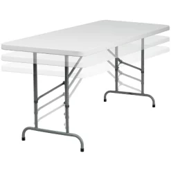Emma And Oliver 6-Foot Height Adjustable Granite White Plastic Folding Event Table -Cozy Living Deals Store GUEST b6508d1c bf03 4cb2 901b 5b5279efaef6