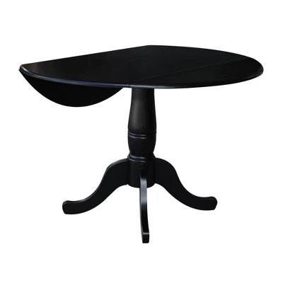 Davidson Round Dual Drop Leaf Pedestal Table Black - International Concepts 3 Davidson Round Dual Drop Leaf Pedestal Table Black - International Concepts - Image 3