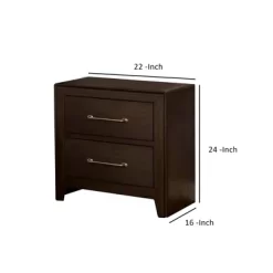 Nightstand With 2 Drawers And Metal Bar Pulls - Benzara -Cozy Living Deals Store GUEST b6cdecdf b2bb 452b b68e 5f69cf042d27