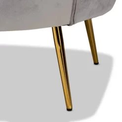 Genia Velvet Fabric Upholstered And Metal Sofa Gray/Gold - Baxton Studio -Cozy Living Deals Store GUEST b70d668d 3bbf 493c b7a6 2ed4ef293f5a