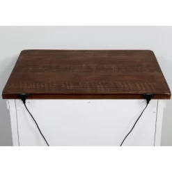 Willow Rustic 3 Drawer Nightstand With USB Plug Distressed White/Walnut - HOMES: Inside + Out -Cozy Living Deals Store GUEST b7fe4706 21df 4b71 8bec 15721cc8c069