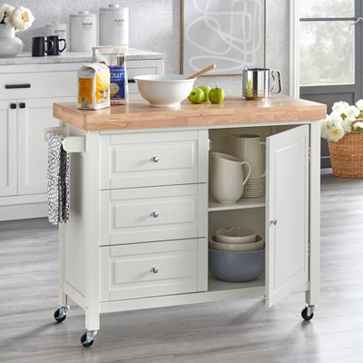 Monterey Kitchen Cart White - Buylateral 2 Monterey Kitchen Cart White - Buylateral - Image 2