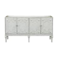 Lindos 4 Door Credenza White - Treasure Trove Accents