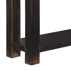 Wooden Sofa Table With Four Drawers And One Shelf Black - Benzara