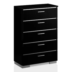 3pc Shorehaven Contemporary Nightstand And Chest California King Bedroom Set Black/Chrome - MiBasics -Cozy Living Deals Store GUEST b90e47d7 d53d 4e82 8cf3 1605c33de7ec