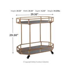 Daymont Bar Cart Gold Finish - Signature Design By Ashley -Cozy Living Deals Store GUEST b927ff8b bc38 4e8d b39c 673510dd2449
