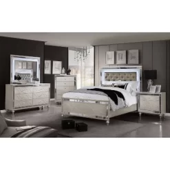 3pc Queen La Mesa Bed Nightstand And Dresser Set Silver - HOMES: Inside + Out -Cozy Living Deals Store GUEST b9786f17 48db 429b 8e5d 5402eedf3869