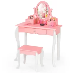 Costway Kids Vanity Princess Makeup Dressing Table Stool Set W/ Mirror Drawer 18 Costway Kids Vanity Princess Makeup Dressing Table Stool Set W/ Mirror Drawer -Cozy Living Deals Store GUEST b9f4fecb 6ae9 4ebc 9382 e4374a248990