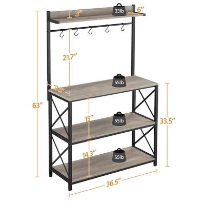 Yaheetech 4-Tier Kitchen Storage Rack With 5 S Hooks 3 Yaheetech 4-Tier Kitchen Storage Rack With 5 S Hooks - Image 3