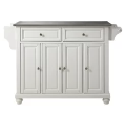 Cambridge Stainless Steel Top Kitchen Island - White - Crosley