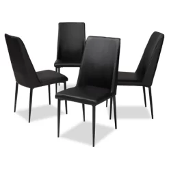 Set Of 4 Chandelle Modern And Contemporary Faux Leather Upholstered Dining Chairs - Baxton Studio 10 Set Of 4 Chandelle Modern And Contemporary Faux Leather Upholstered Dining Chairs - Baxton Studio -Cozy Living Deals Store GUEST ba415cca aa00 4311 ae15 ffec7d742227