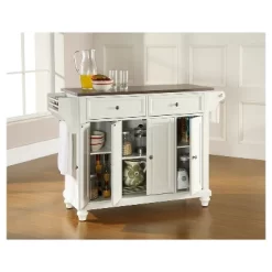 Cambridge Stainless Steel Top Kitchen Island - White - Crosley -Cozy Living Deals Store GUEST ba4f76c3 a32e 43af 93da 86f41c699a17