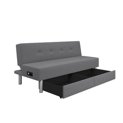 Wilton Dream Convertible Futon Sofa Bed Charcoal - Serta 8 Wilton Dream Convertible Futon Sofa Bed Charcoal - Serta - Image 8