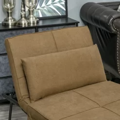 HOMCOM 4-in-1 Multi Function Folding Single Sofa Bed With Retractable Footrest, Convertible Sleeper With Adjustable Backrest, Brown 9 HOMCOM 4-in-1 Multi Function Folding Single Sofa Bed With Retractable Footrest, Convertible Sleeper With Adjustable Backrest, Brown -Cozy Living Deals Store GUEST bb378ed1 22f9 47e4 9568 5c4ea704345a