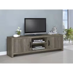 Hays 2 Door TV Stand For TVs Up To 80" Gray Driftwood - Coaster