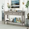 Retro Console Table With Drawers And Shelf-ModernLuxe