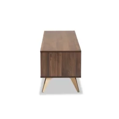 Dena Wood And Gold TV Stand For TVs Up To 60" Walnut - Baxton Studio -Cozy Living Deals Store GUEST bc7c22fa 8e33 4fb6 847a 1a8f74b6024e