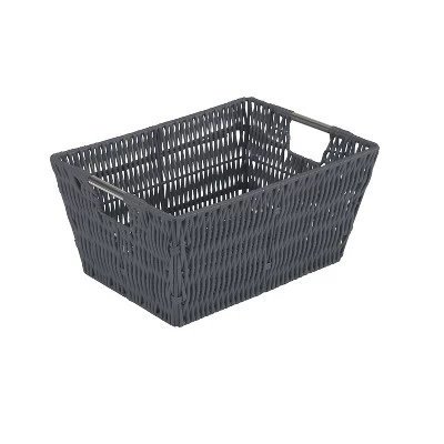 Simplify 3pc Rattan Tote Set With Sterling Silver Handles Charcoal 6 Simplify 3pc Rattan Tote Set With Sterling Silver Handles Charcoal - Image 6