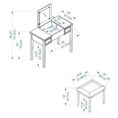 Butterfly Vanity And Stool - Linon 14 Butterfly Vanity And Stool - Linon - Image 14