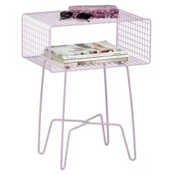MDesign Modern Farmhouse Home Decor End Table, Wire Grid Storage Shelf -Cozy Living Deals Store GUEST bcd40402 1759 478c 813d 0df24d983a2d