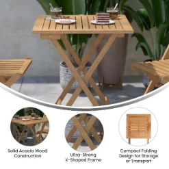 Emma And Oliver Portable Natural Solid Acacia Wood Folding Patio Side Table For Indoor And Outdoor Use -Cozy Living Deals Store GUEST bcdc4c07 5398 49b1 86b7 d97143868fd0