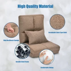 Costway Fold Down Chair Flip Out Lounger Convertible Sleeper Couch Futon Bed W/ Pillow -Cozy Living Deals Store GUEST bcde3d88 3f2f 489c afa1 21dde2410183
