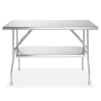 GRIDMANN 48 X 24 Inch Stainless Steel Folding Tables, NSF Certified Kitchen Prep Table 1 GRIDMANN 48 X 24 Inch Stainless Steel Folding Tables, NSF Certified Kitchen Prep Table