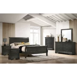 6pc Sliver Sleigh Bedroom Set - HOMES: Inside + Out