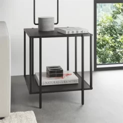 Black Bronze Side Table With Metal Shelf - Henn&Hart -Cozy Living Deals Store GUEST bd96e430 f2e2 4fbe a1c4 c5c73bd81660