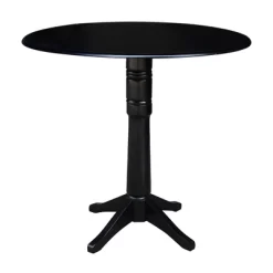 Sandon Round Dual Drop Leaf Pedestal Table Black - International Concepts 17 Sandon Round Dual Drop Leaf Pedestal Table Black - International Concepts -Cozy Living Deals Store GUEST bdc073ba 311c 43a7 a1ed 9b562029013a