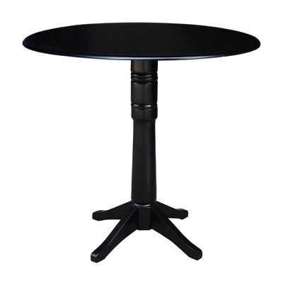 Sandon Round Dual Drop Leaf Pedestal Table Black - International Concepts 9 Sandon Round Dual Drop Leaf Pedestal Table Black - International Concepts - Image 9