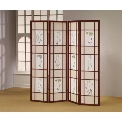 4 Panel Shoji Screen Cherry - Ore International
