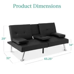 Best Choice Products Modern Faux Leather Convertible Futon Sofa W/ Removable Armrests, Metal Legs, 2 Cupholders 16 Best Choice Products Modern Faux Leather Convertible Futon Sofa W/ Removable Armrests, Metal Legs, 2 Cupholders -Cozy Living Deals Store GUEST bdcedf31 fa4e 4cf5 ba09 7fd110803e1d
