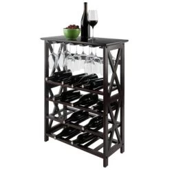 Rio 24 Bottles Wine Rack Wood/Espresso - Winsome -Cozy Living Deals Store GUEST bde13dac c9ef 4f1b 8336 c819b4f77865
