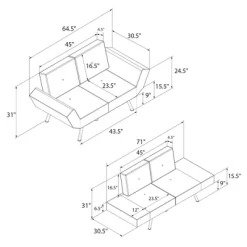RealRooms Euro Upholstered Tufted Loveseat Futon With Storage Pockets 17 RealRooms Euro Upholstered Tufted Loveseat Futon With Storage Pockets -Cozy Living Deals Store GUEST be996b60 a7be 4c15 b0e0 c97236483dce