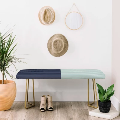 Colour Poems Color Block Lines Xi Bench Green/Gold - Deny Designs 1 Colour Poems Color Block Lines Xi Bench Green/Gold - Deny Designs