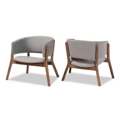 2pc Baron Fabric Upholstered And Wood Living Room Accent Chair Set - Baxton Studio -Cozy Living Deals Store GUEST bed1cfd4 06c1 43fd 8fac 519ea98d6227