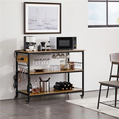 Yaheetech 3-Tier Kitchen Island Rolling Cart With Shelves For Dining Room 1 Yaheetech 3-Tier Kitchen Island Rolling Cart With Shelves For Dining Room