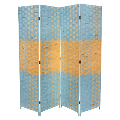 4 Panel Paper Straw Weave Screen On 2" Legs - Ore International 4 4 Panel Paper Straw Weave Screen On 2" Legs - Ore International - Image 4