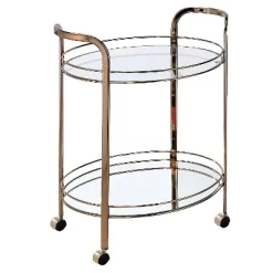 Derria Oval Mirrored Metal Frame Serving Cart - Furniture Of America -Cozy Living Deals Store GUEST bf5531cf efbf 41f7 87c7 bb374cd6321f