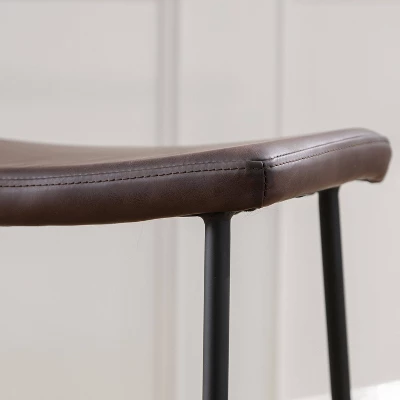 Set Of 2 Easton Saddle Counter Height Barstools Brown/Black - Acessentials 5 Set Of 2 Easton Saddle Counter Height Barstools Brown/Black - Acessentials - Image 5